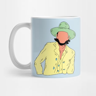 Illustration men yellow Hat Mug